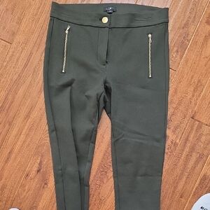 LOFT Dark Green Skinny Trousers